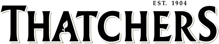 The image shows the logo for Thatchers, with the word "THATCHERS" in large, bold, black uppercase letters. The text "EST. 1904" appears in small font above the "S".